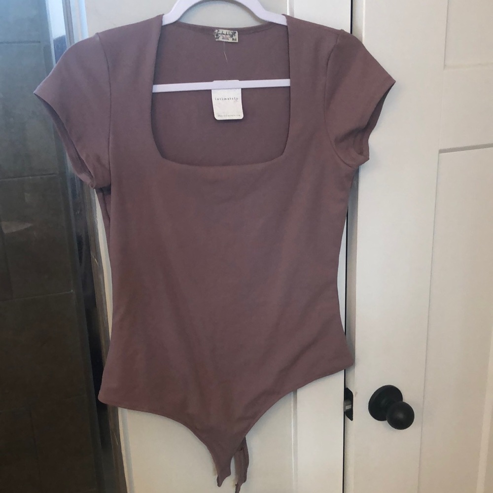 Free people fair and square neck bodysuit in coyote